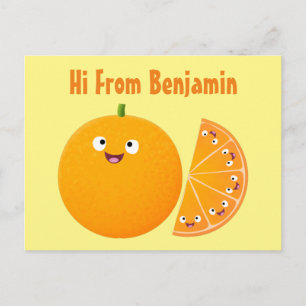Postal Personalizado de cítricos de feliz naranja