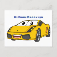 Personalizado de coche deportivo amarillo alegre