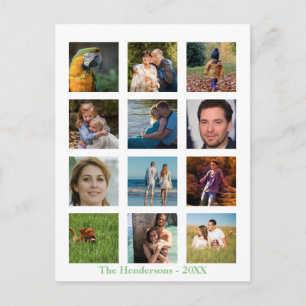 Postal personalizado de Collage de 12 fotos familiares ✨