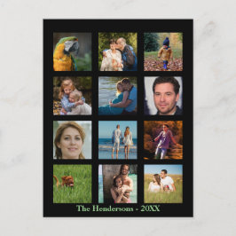 Postal personalizado de Collage de 12 fotos familiares ✨
