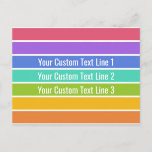 Postal personalizado de colores arcoiris
