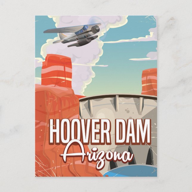 Postal Personalizado de cosecha Hoover Dam Nevada Arizona (Anverso)