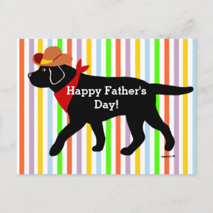 Postal Personalizado de Cowboy de Labrador Negro