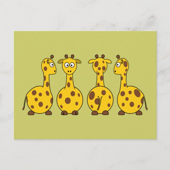 Postal Personalizado de Cute Giraffe (Anverso)