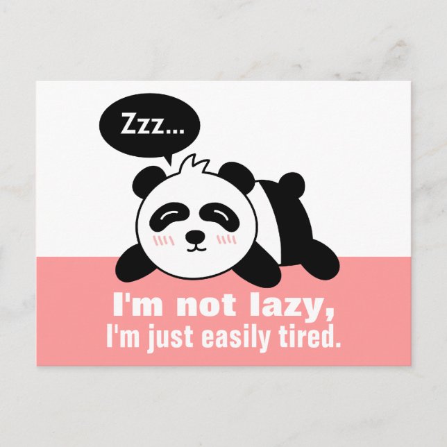 Postal Personalizado de Cute y Lazy Panda (Anverso)