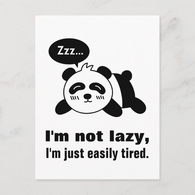 Postal Personalizado de Cute y Lazy Panda (Anverso)