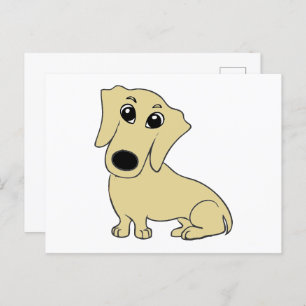 Postal personalizado de dachshund wheaton