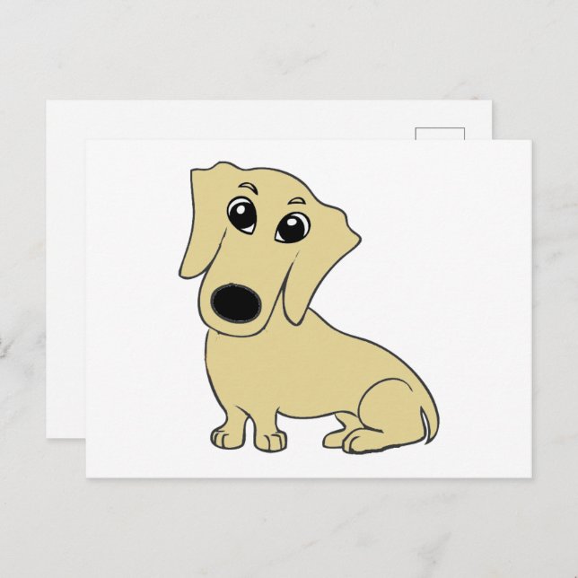 Postal personalizado de dachshund wheaton (Anverso / Reverso)
