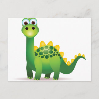 Postal Personalizado de dinosaurio verde lindo