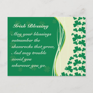 Postal Personalizado de diseño de Shamrock Blessin