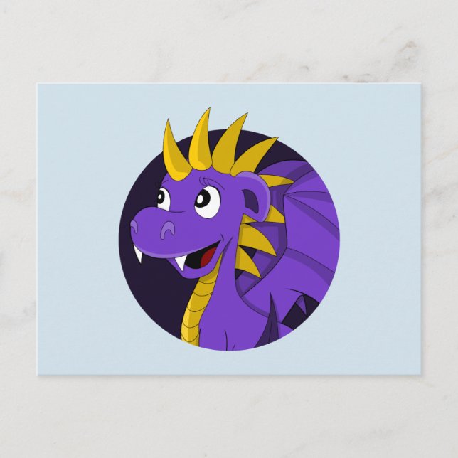Postal personalizado de dragón morado (Anverso)