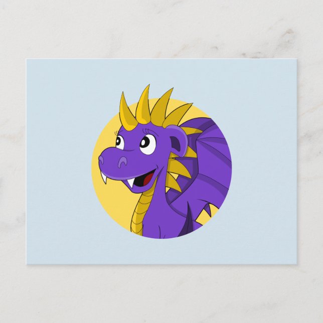 Postal personalizado de dragón morado (Anverso)