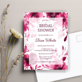 Postal Personalizado de ducha de novias con color de colo
