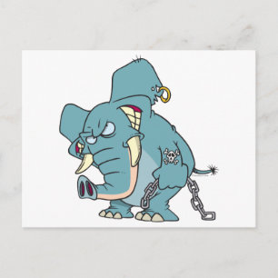 Postal personalizado de elefante de bádano medio