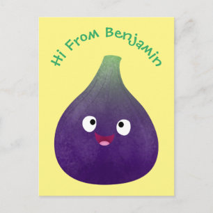 Postal Personalizado de fruta púrpura feliz