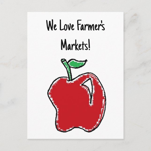 Postal Personalizado de frutas de la Mano Roja (Anverso)