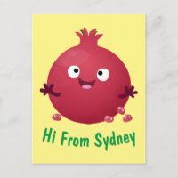 Personalizado de frutas pomegranadas alegres