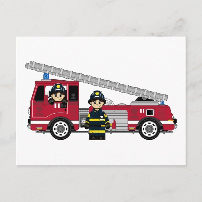 Postal Personalizado de fuego y motor de fuego (Anverso)