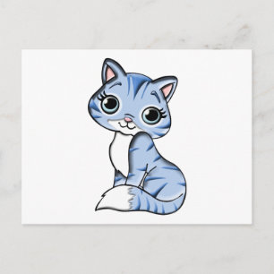 Postal Personalizado de gato azul