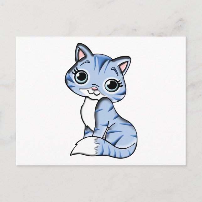 Postal Personalizado de gato azul (Anverso)
