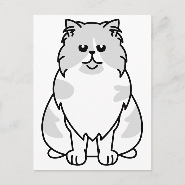 Postal Personalizado de gato Bicolor persa (Anverso)
