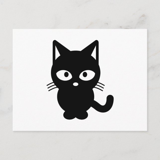 Postal Personalizado de gato negro (Anverso)