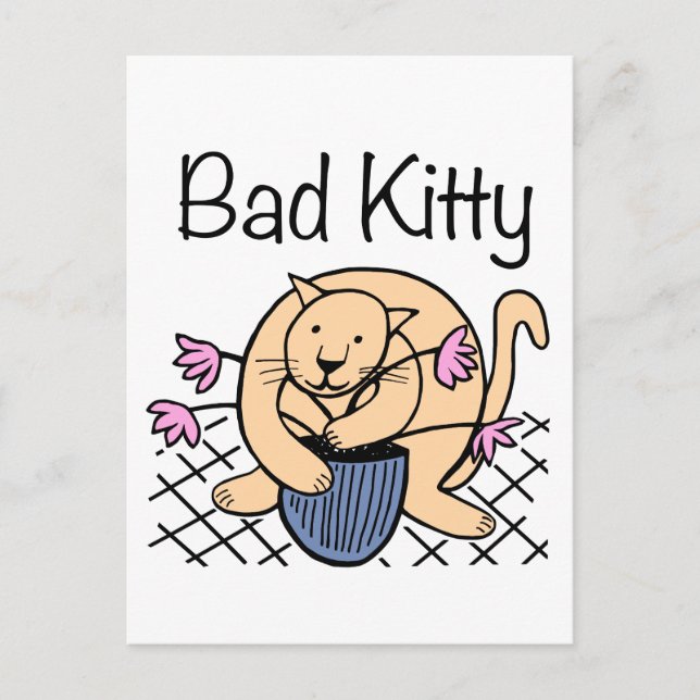 Postal Personalizado de gato travieso (Anverso)