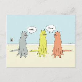 Postal Personalizado De Gatos Con "Meow" Y "Usow" De Gato