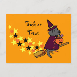 Postal Personalizado de Halloween Black Labrador 1