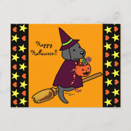 Postal Personalizado de Halloween Black Labrador 1
