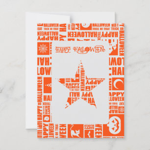 Postal Personalizado de Halloween Guay Naranja de tipogra