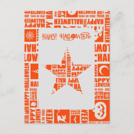 Postal Personalizado de Halloween Guay Naranja de tipogra