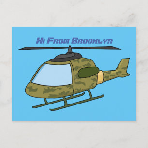 Postal Personalizado de helicópteros de camoflage del ejé
