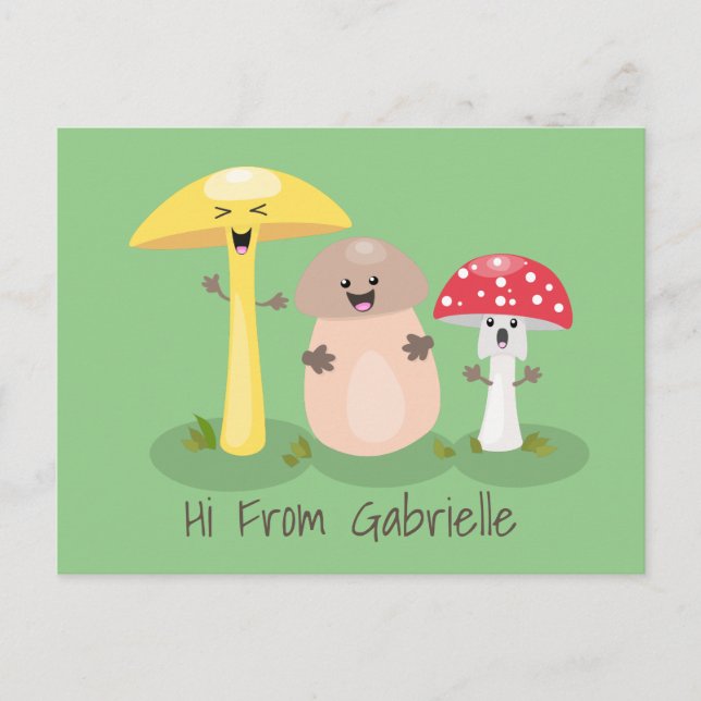 Postal Personalizado de hongos de hongos de hongo de kawa (Anverso)