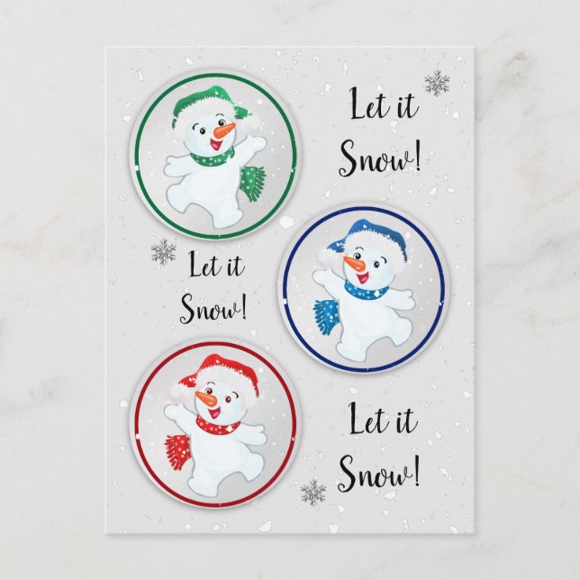 Postal Personalizado de invierno "Dejemos que nieve" (Anverso)