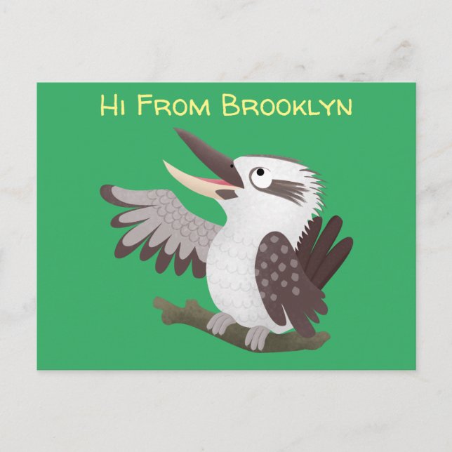 Postal Personalizado de kookaburra gracioso (Anverso)