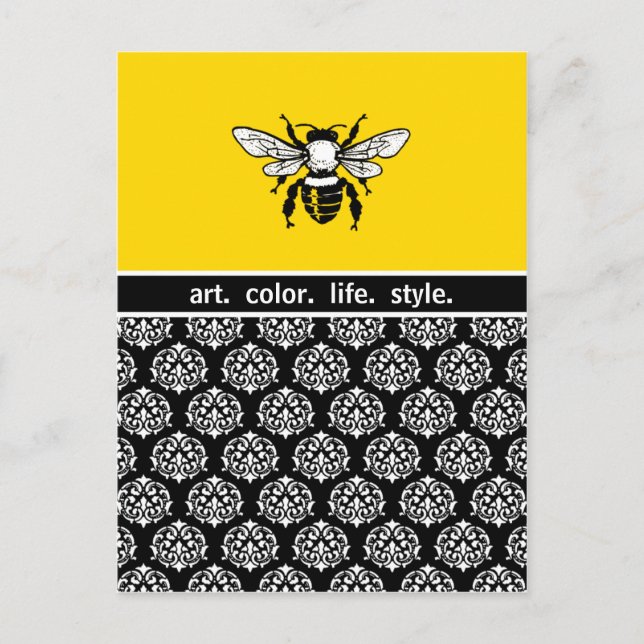 Postal Personalizado de la abeja de la miel (Anverso)