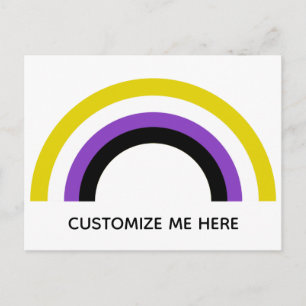 Postal Personalizado de la bandera del orgullo no binario