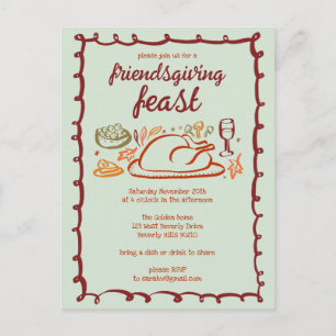 Postal Personalizado de la cena de Thimsical Thankending 