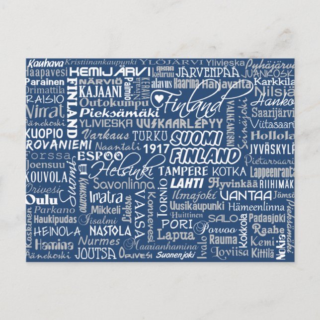 Postal personalizado de las ciudades de Finlandia (Anverso)