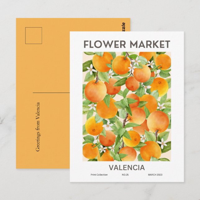 Postal Personalizado de las ciudades del mercado de flore (Anverso / Reverso)