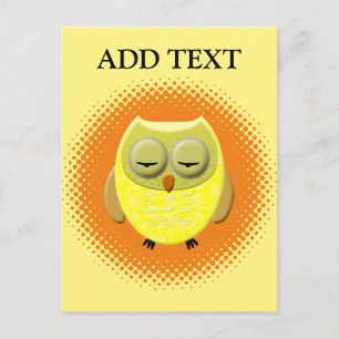 Postal Personalizado de Lechuza Bebé Durmiente