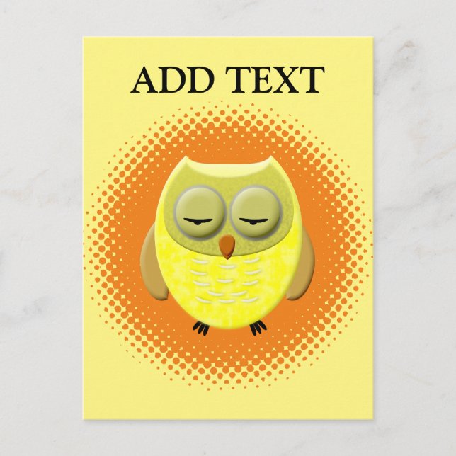 Postal Personalizado de Lechuza Bebé Durmiente (Anverso)