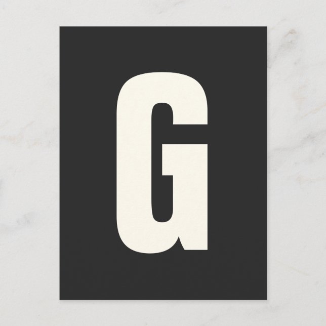 Postal Personalizado de letra monograma inicial simple y  (Anverso)