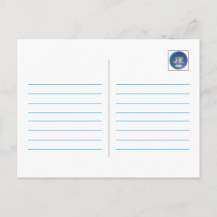 Postal Personalizado de línea de doble columna azul JK 20