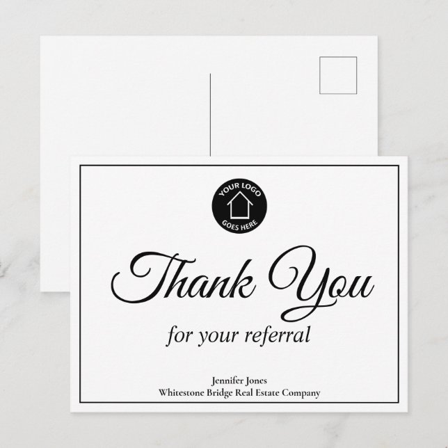 Postal Personalizado de logotipos de empresas inmobiliari (Anverso / Reverso)