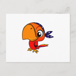 Postal personalizado de loro naranja