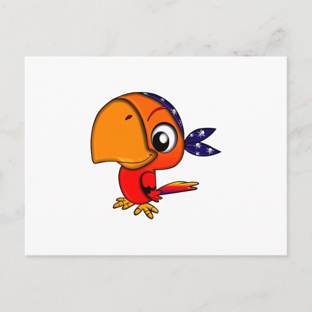 Postal personalizado de loro naranja (Anverso)