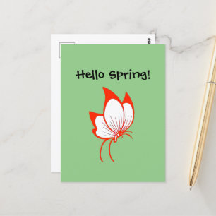 Postal Personalizado de mariposa naranja, arte natural de