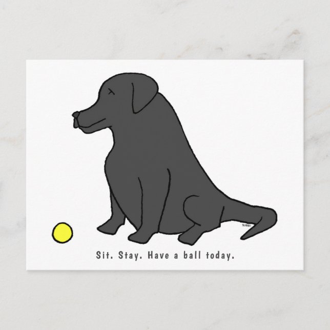 Postal Personalizado De Mascotas Graciosos De Black Lab E (Anverso)